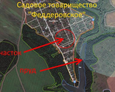 Участок 10 соток в живописном месте товарищества 
