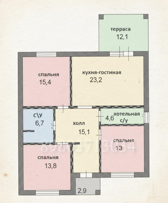 Фотография 3 - Новый кирпичный 4х ДОМ 110 м2 с террасой в мкр Пушкарное-78, семейная ипотека